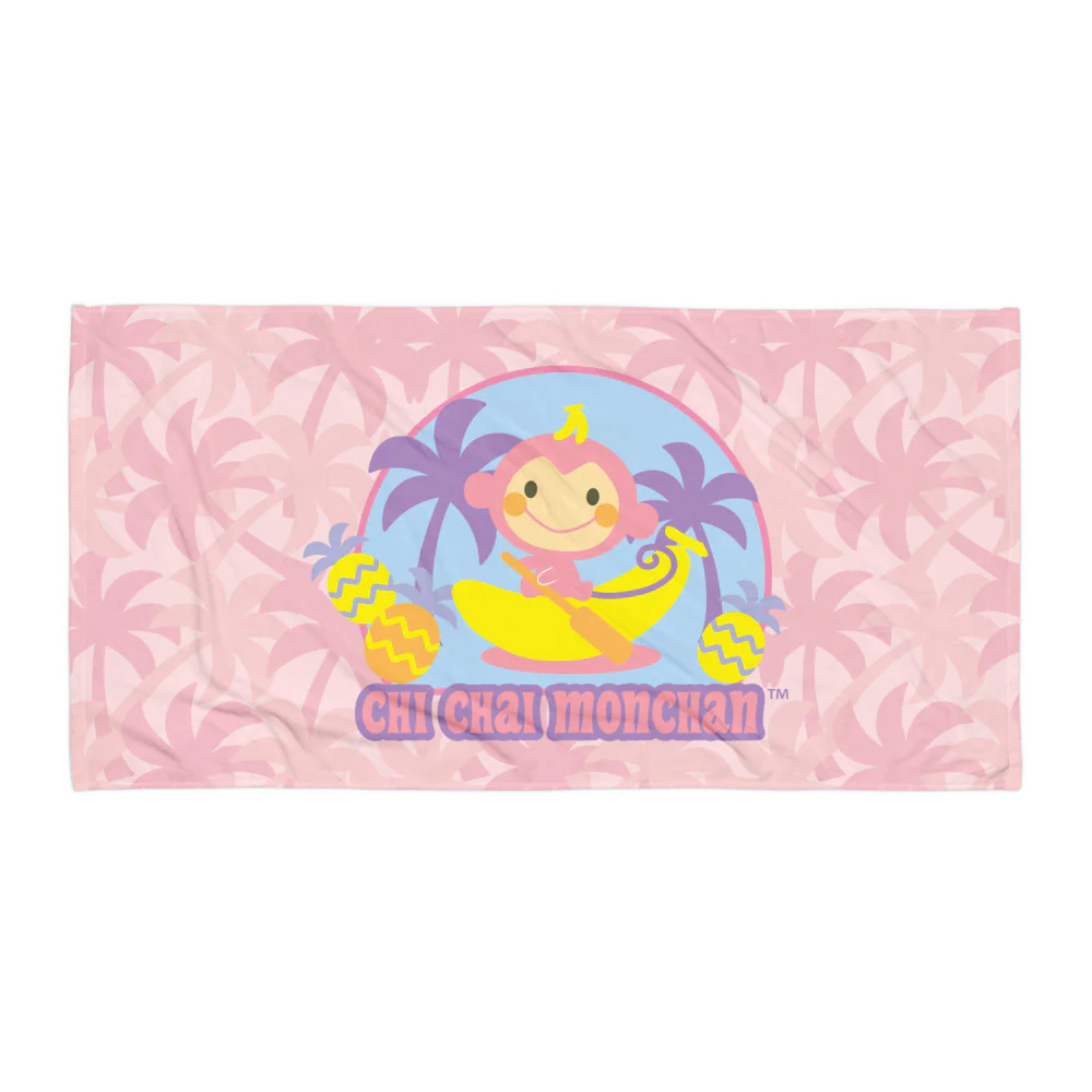 Chi Chai Monchan Pink Palms Beach Towel