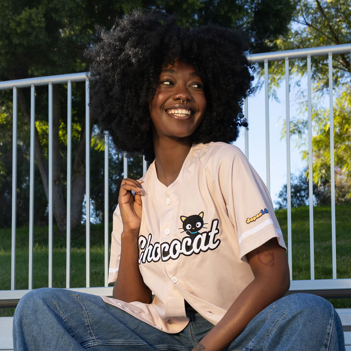 Chococat x JapanLA Baseball Jersey (Beige) - Image 2