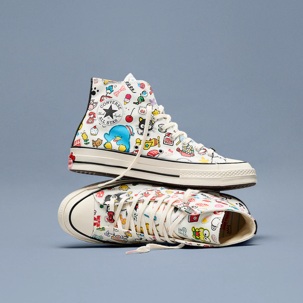 Converse x Hello Kitty and Friends Chuck 70 Hi-Top Stickers Sneaker (Adult - White) - Image 2