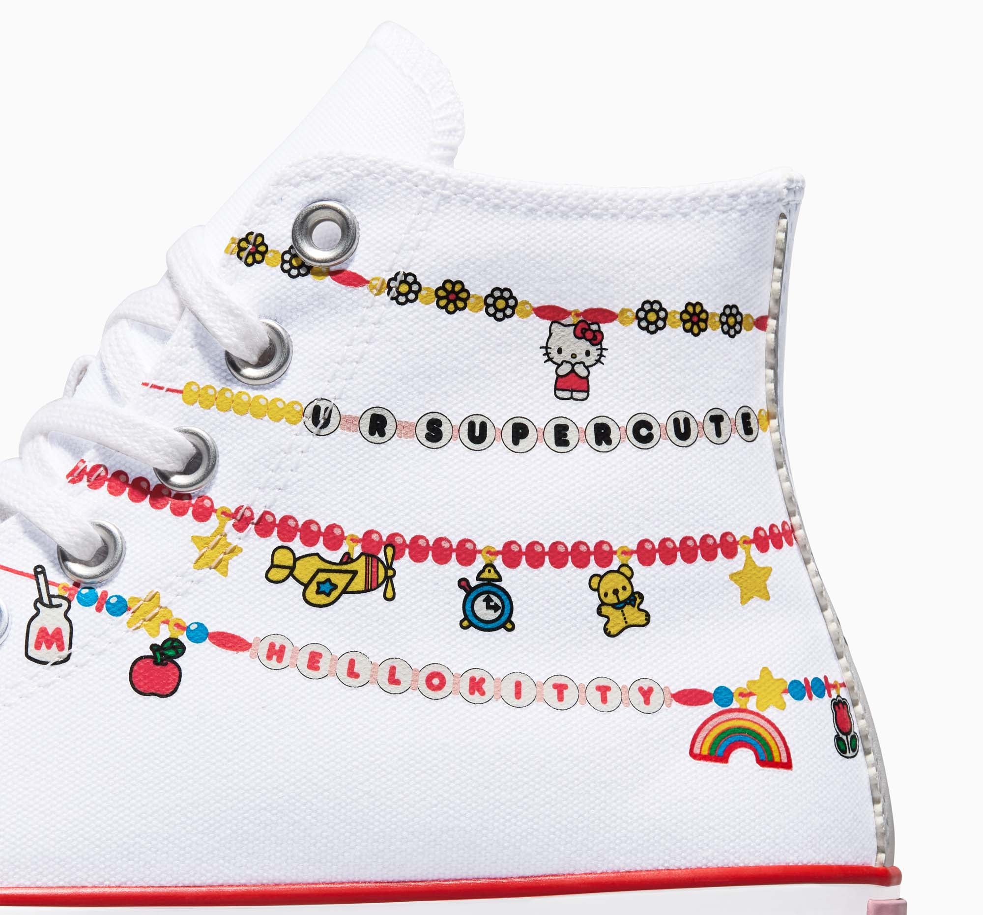 Converse x Hello Kitty Chuck Taylor All Star Charmed Hi-Top Sneaker (Adult - White) - Image 3