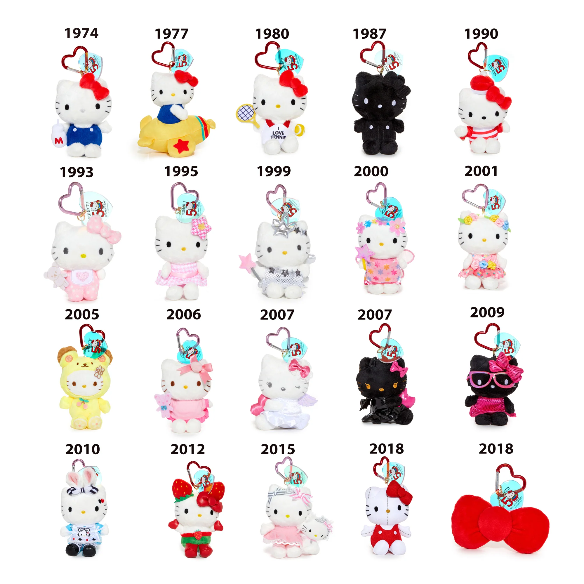Hello Kitty 50th Anniversary Bow Plush Mascot (2018) - Image 2