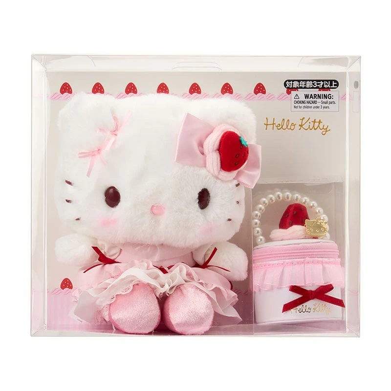 Hello Kitty 7" Boxed Plush & Accessory Case Set (Strawberry Whip Series)