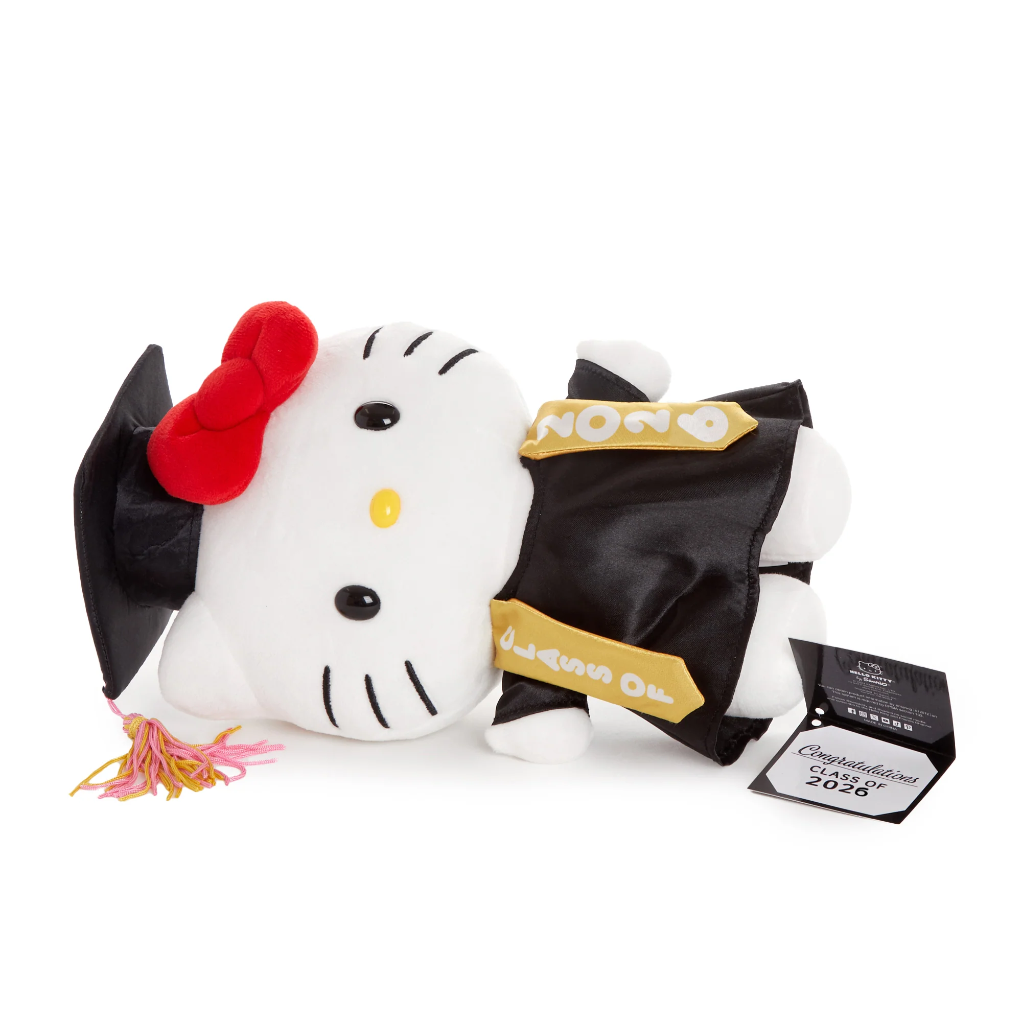 Hello Kitty 9" Cap and Gown Graduation Plush (Gold) - Image 3