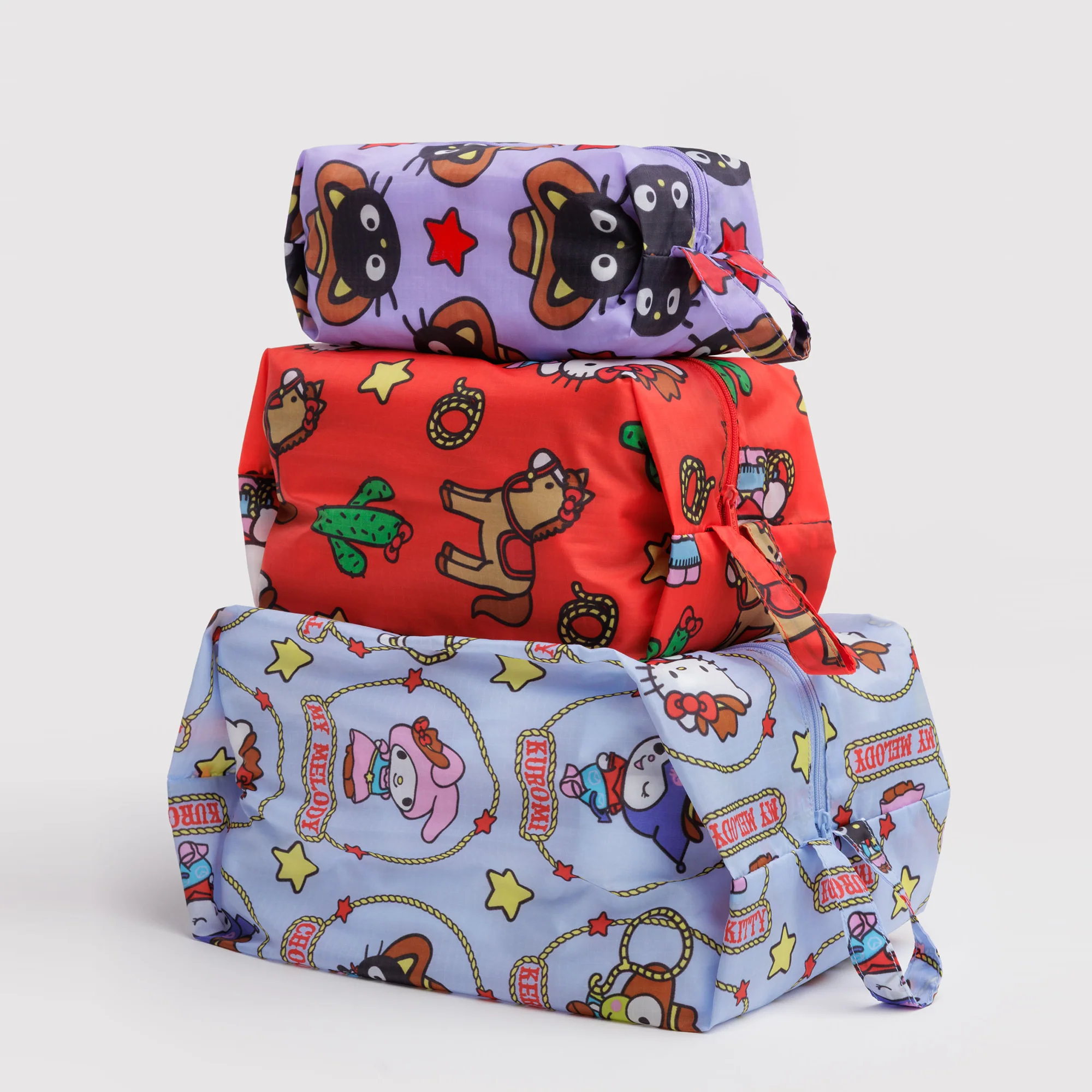 Hello Kitty and Friends x Baggu 3-pc Zipper Pouch Set (Western)