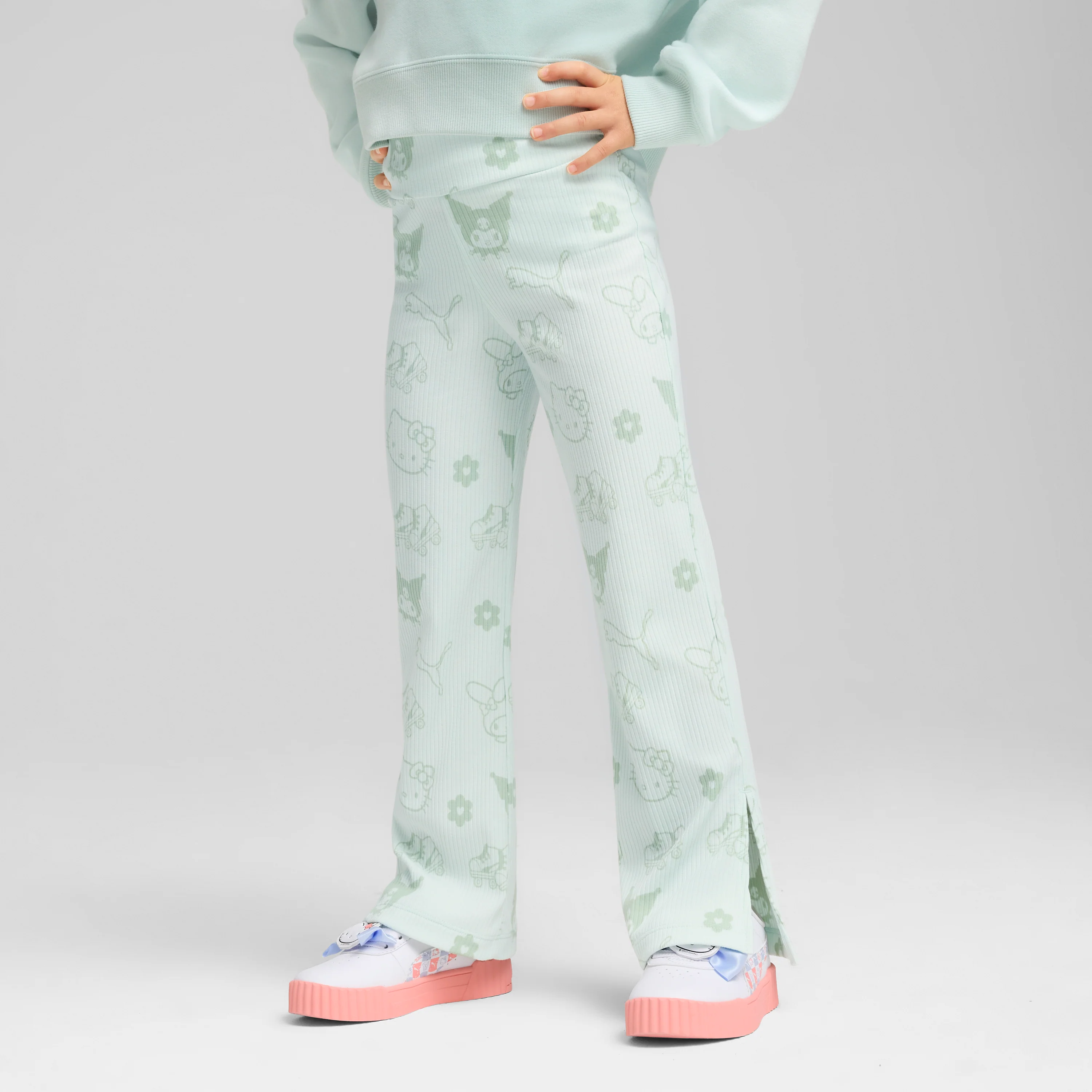 Hello Kitty and Friends x PUMA Kids Ribbed Flared Leggings (Peaceful Blue)