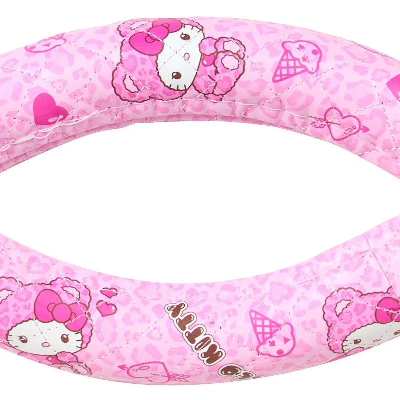 Hello Kitty Car Steering Wheel Cover (Teddy Pink) - Image 3