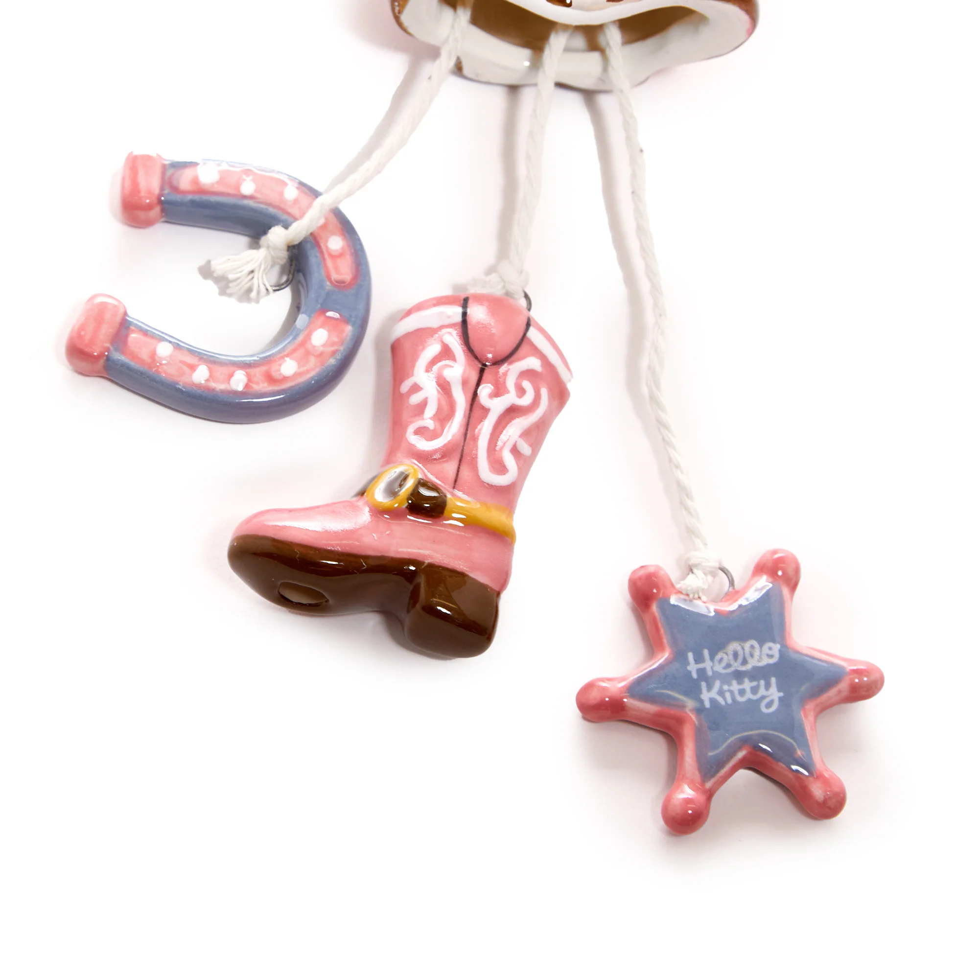 Hello Kitty Cowgirl Ceramic Wind Chime - Image 2