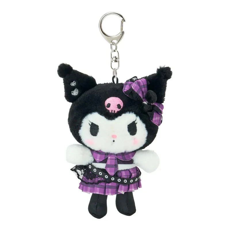 Kuromi Plush Mascot Keychain (Rock ’n’ Check Series)