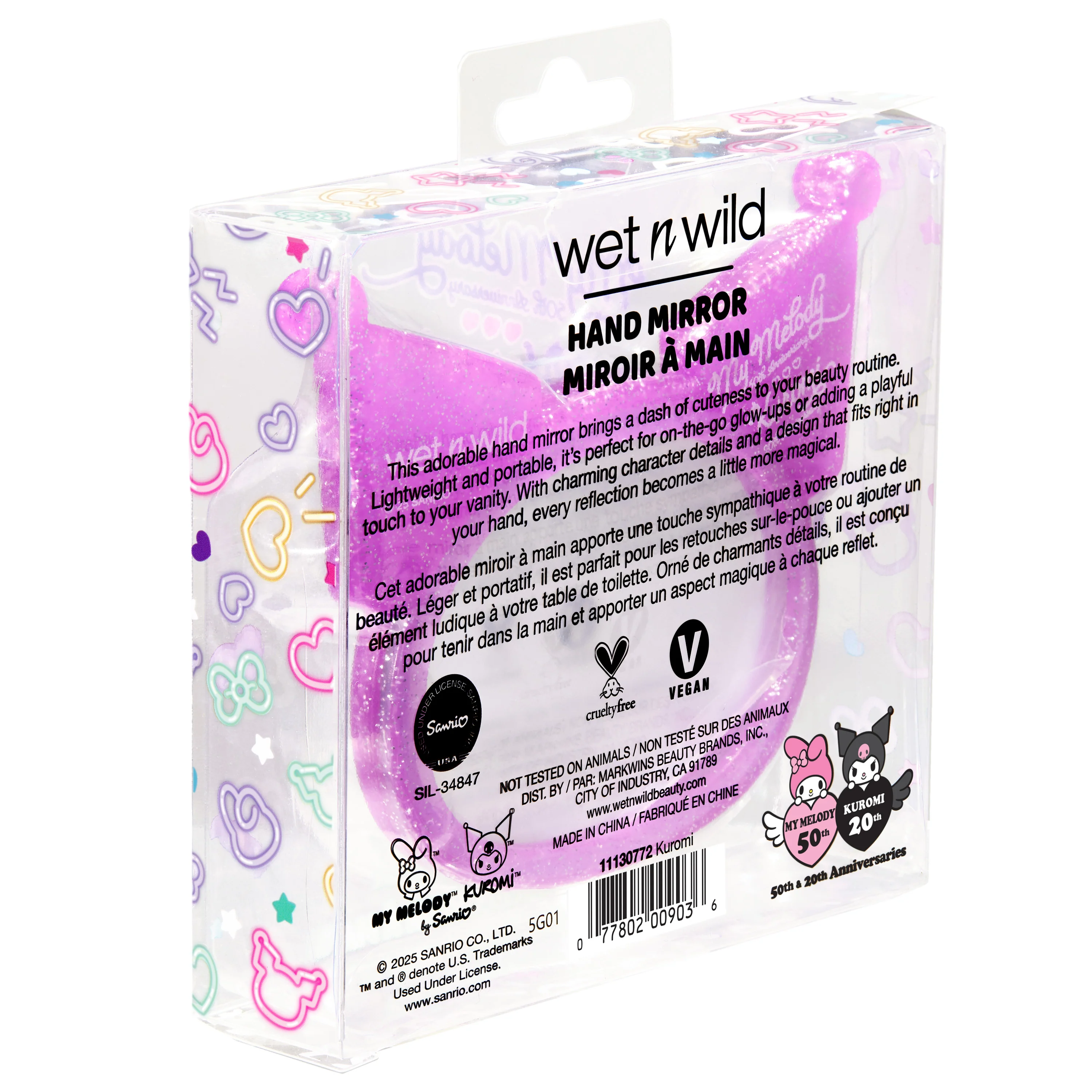 My Melody & Kuromi x Wet n Wild Hand Mirror (Kuromi) - Image 5