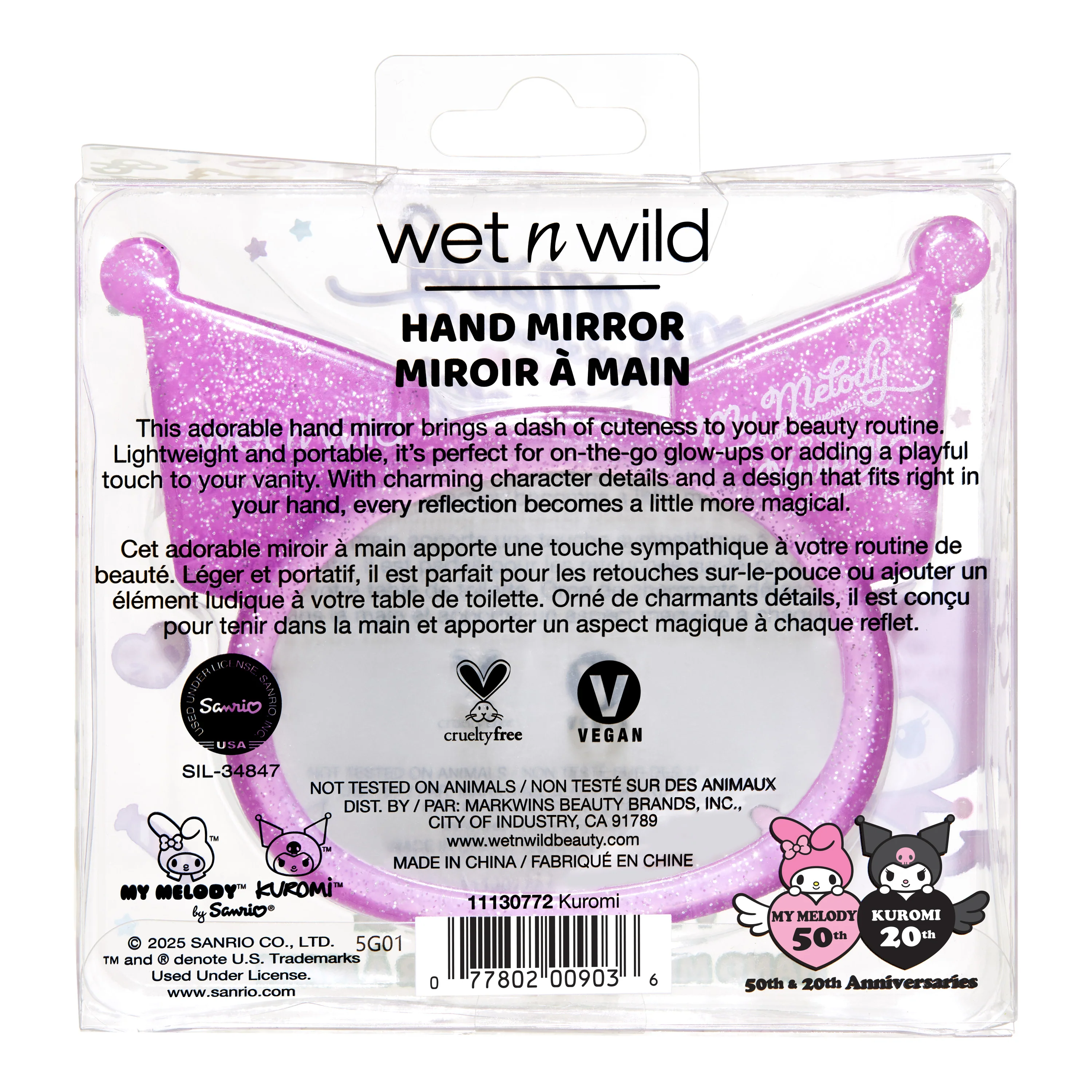 My Melody & Kuromi x Wet n Wild Hand Mirror (Kuromi) - Image 6
