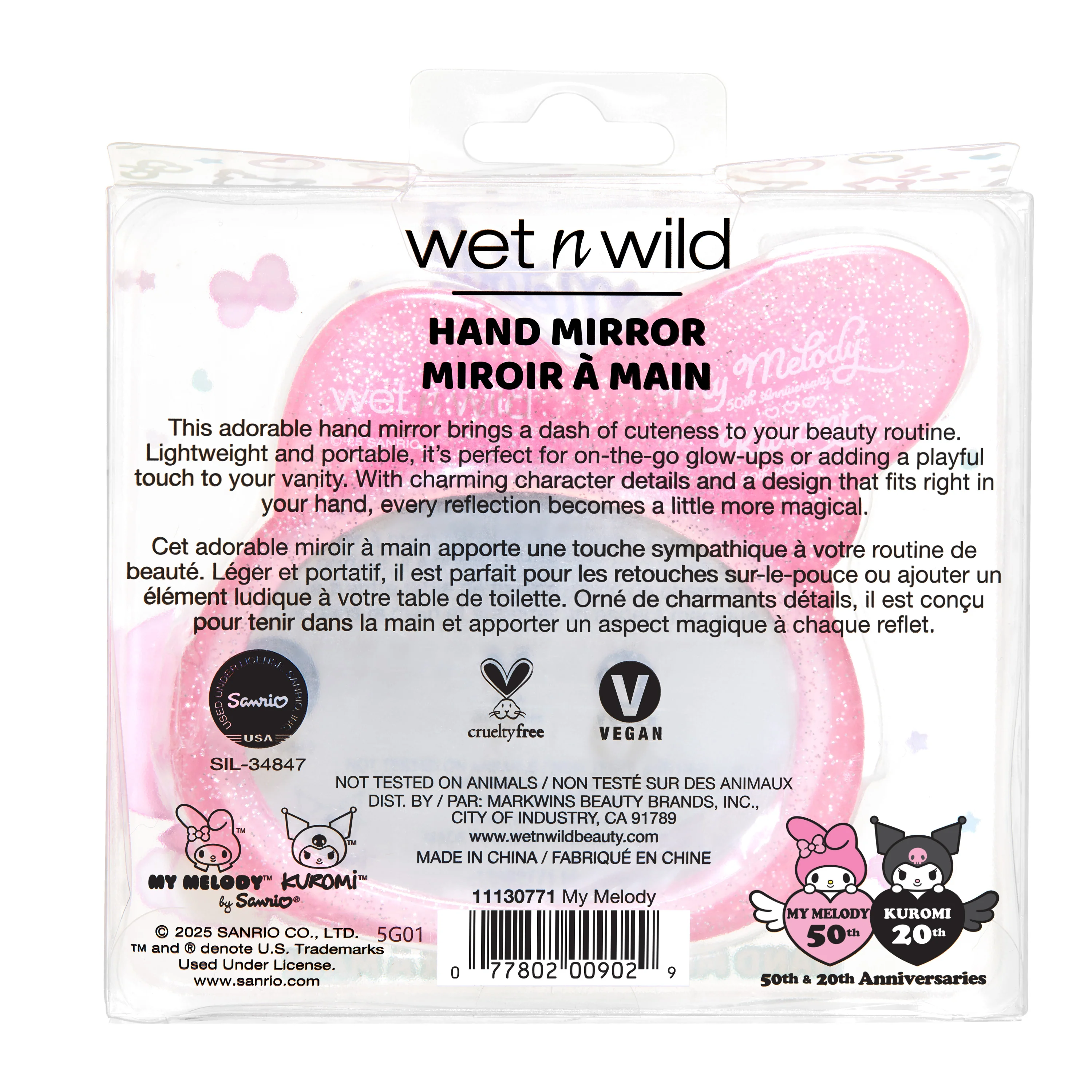 My Melody & Kuromi x Wet n Wild Hand Mirror (My Melody) - Image 6
