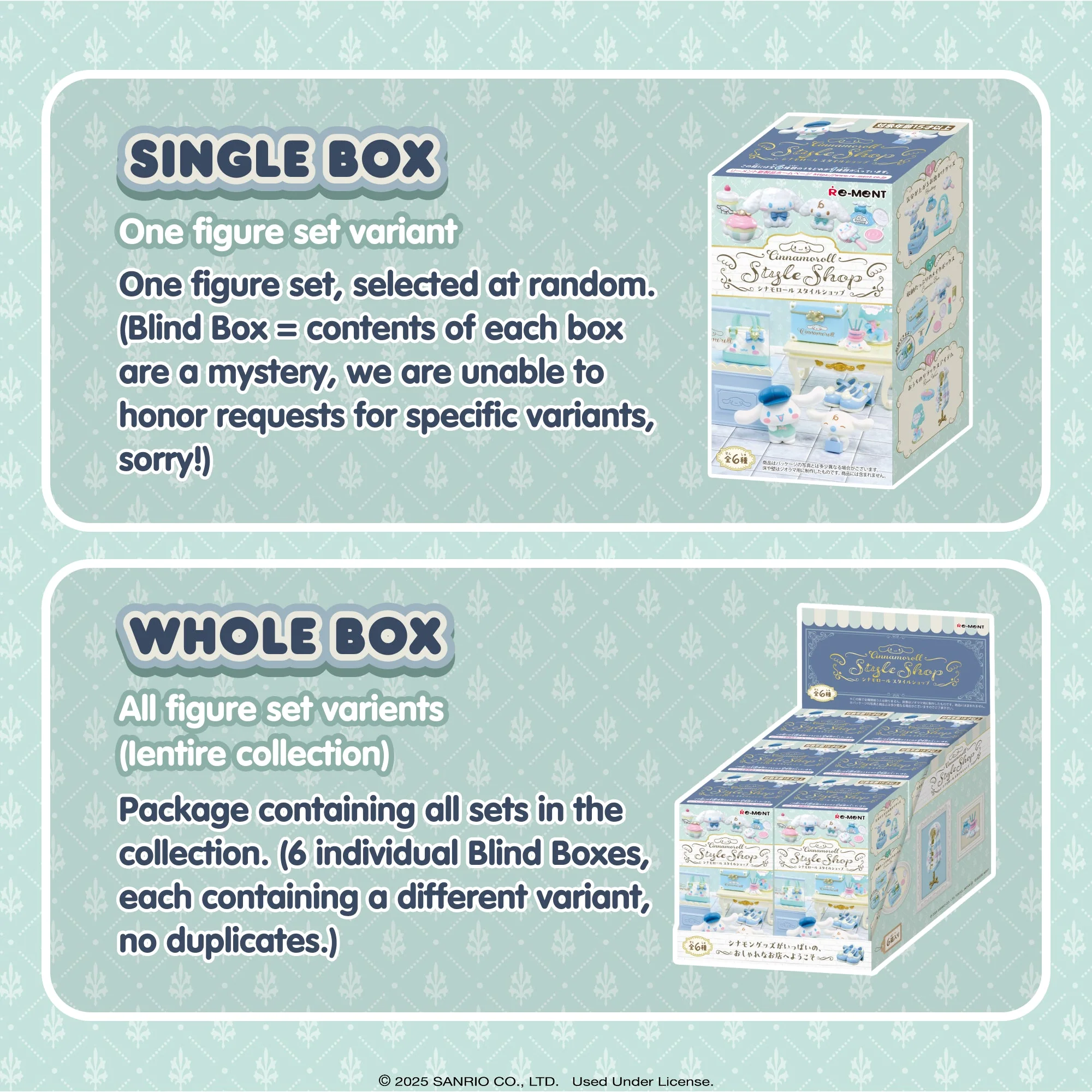 Re-Ment Cinnamoroll's Style Shop Blind Box Figure Set - Image 4