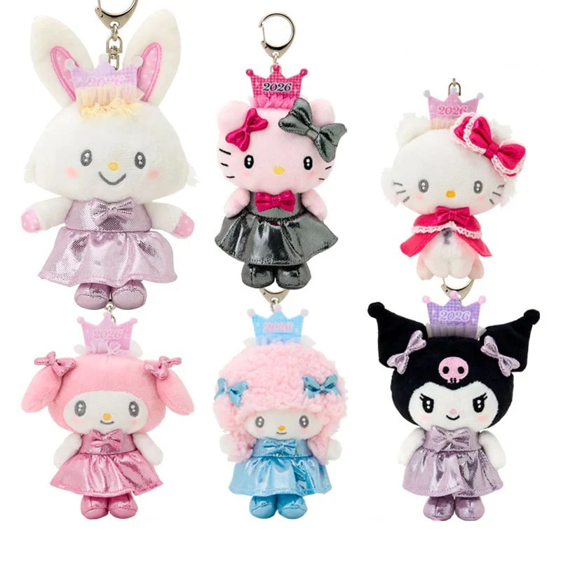 Sanrio Characters Plush Mascot Keychain Blind Box  (2026 New Year Dress Series 2)